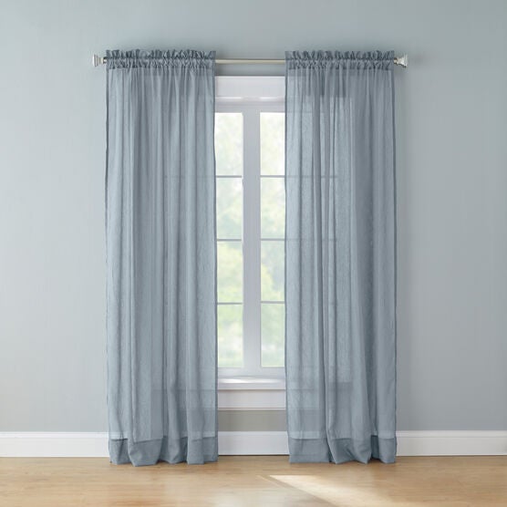 BH Studio Crushed Voile Rod-Pocket Panel, POWDER BLUE, hi-res image number null