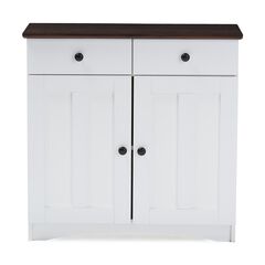 Lauren Two-Tone Buffet Kitchen Cabinet With Two Doors And Two Drawers Furniture