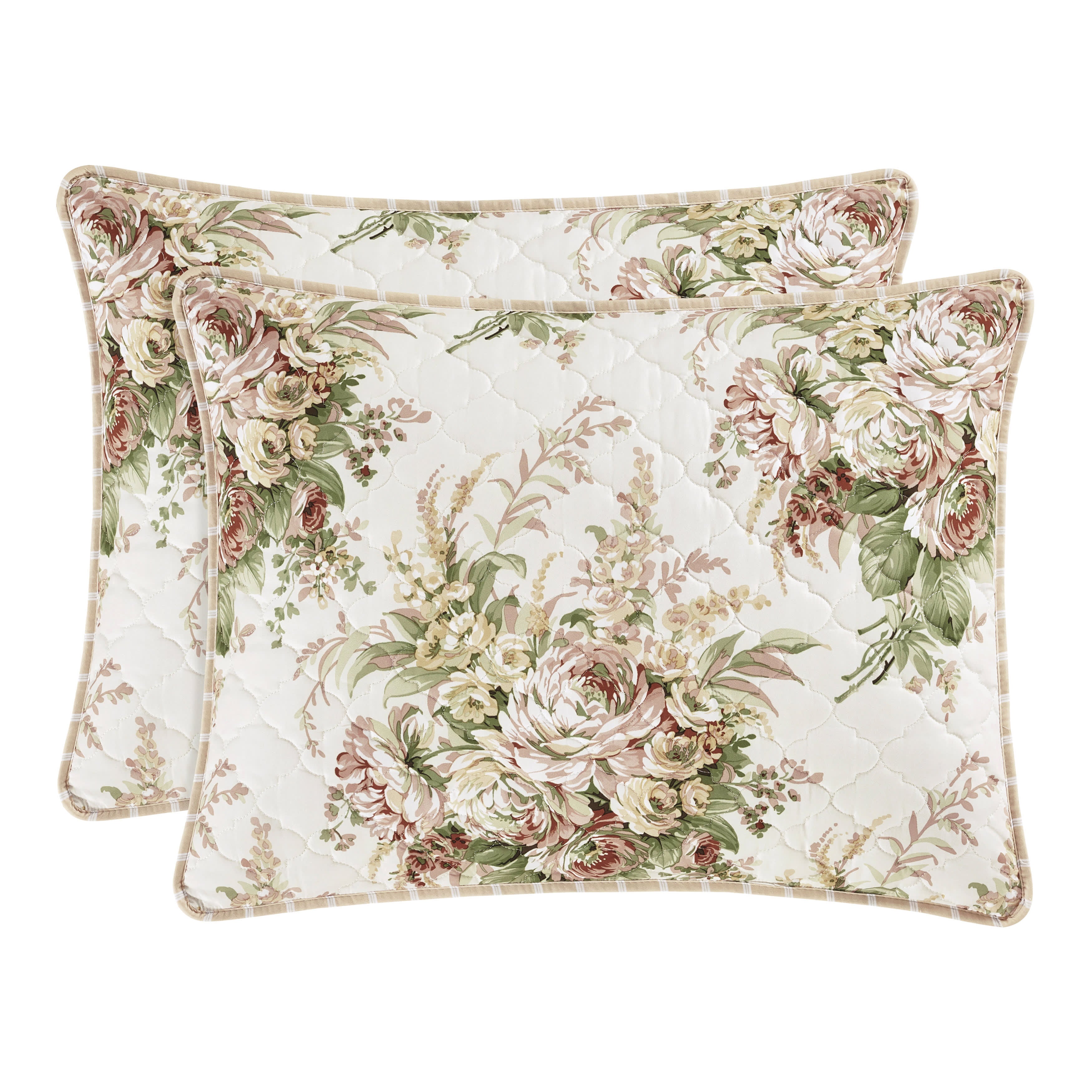 Estelle Coral 3 Piece Quilt Set, CORAL, alternate image number 2