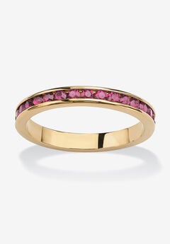 Yellow Gold Plated Simulated Birthstone Eternity Ring