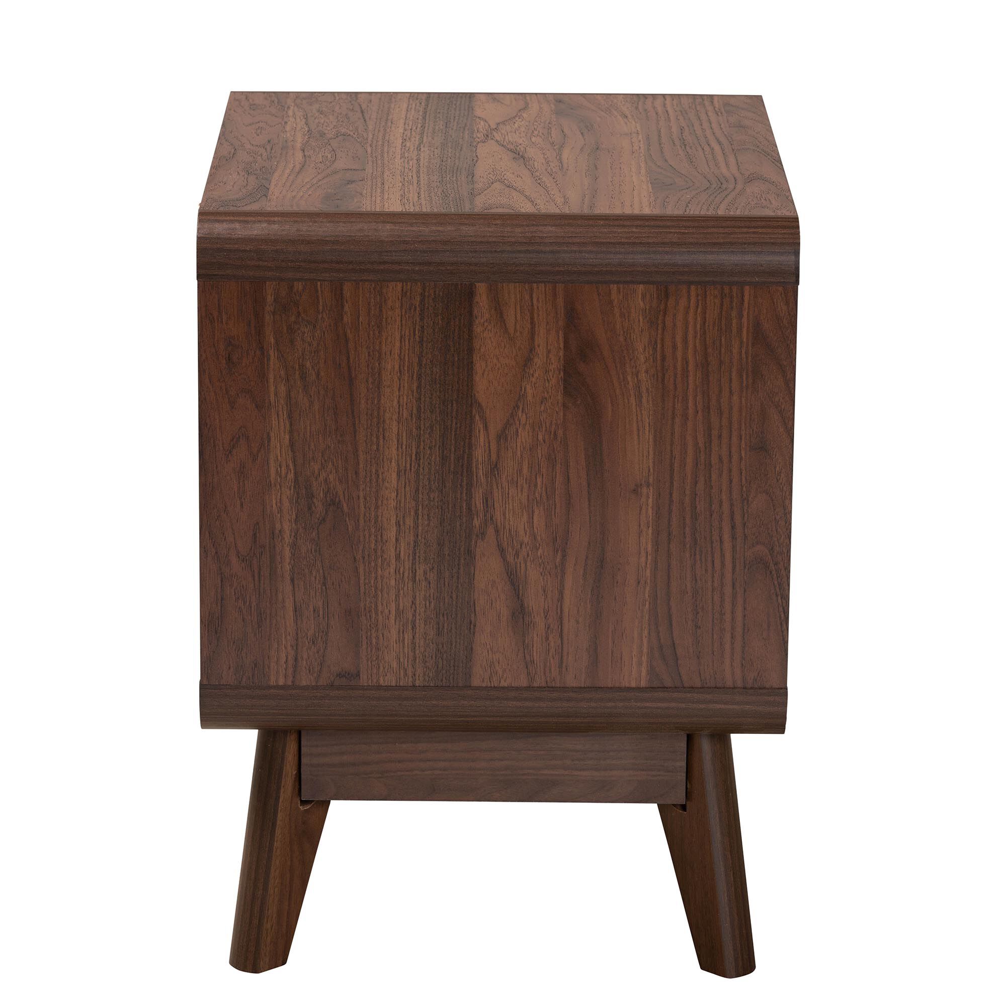 Markell Mid-Century Transitional Walnut Brown Finished Wood 2-Drawer Nightstand, WALNUT BROWN, alternate image number 5