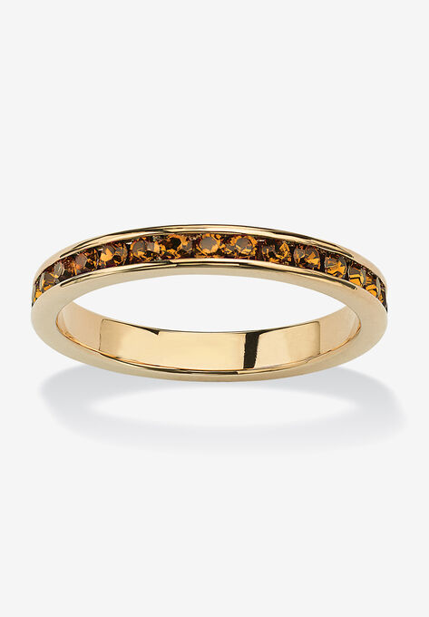 Yellow Gold Plated Simulated Birthstone Eternity Ring, NOVEMBER, hi-res image number null