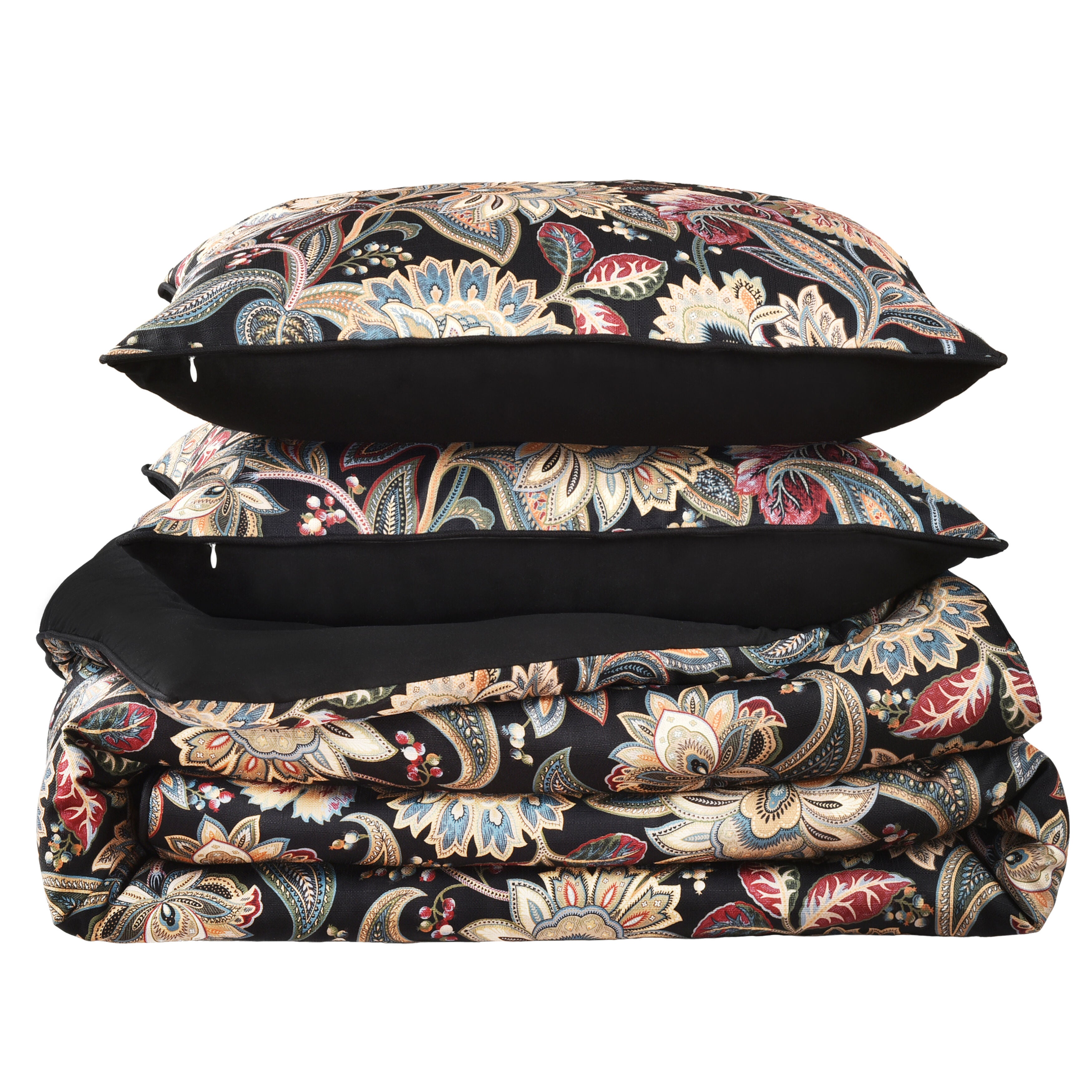 Calabria 3 Piece Comforter Set, BLACK, alternate image number 3