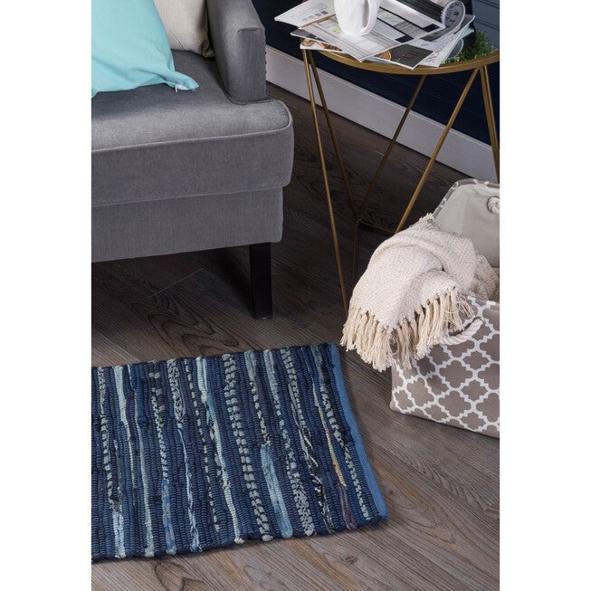 Multi Nautical Blue Rag Rug 50X80Cm, , alternate image number 3