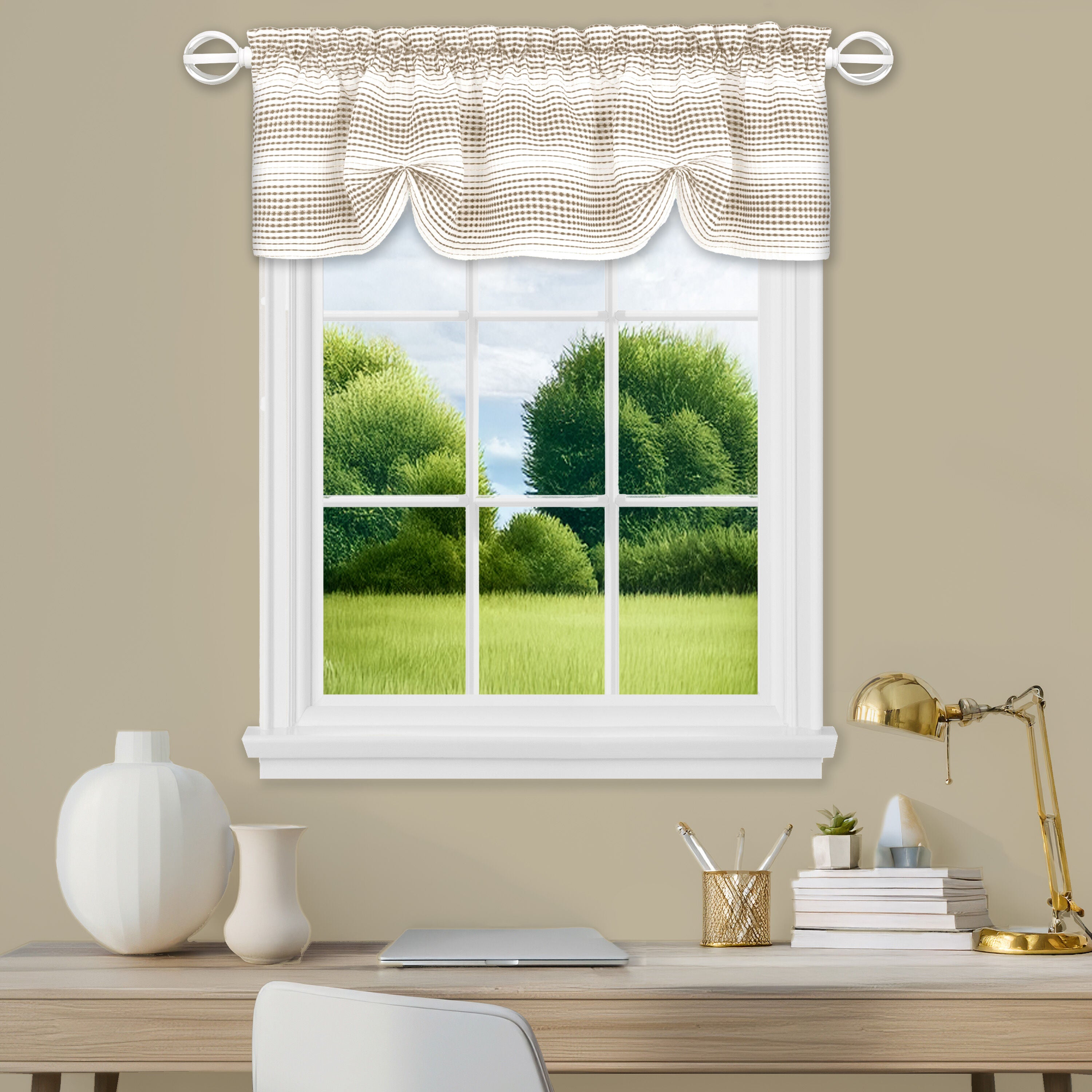 Gramercy Window Curtain Valance, TAUPE, hi-res image number 0