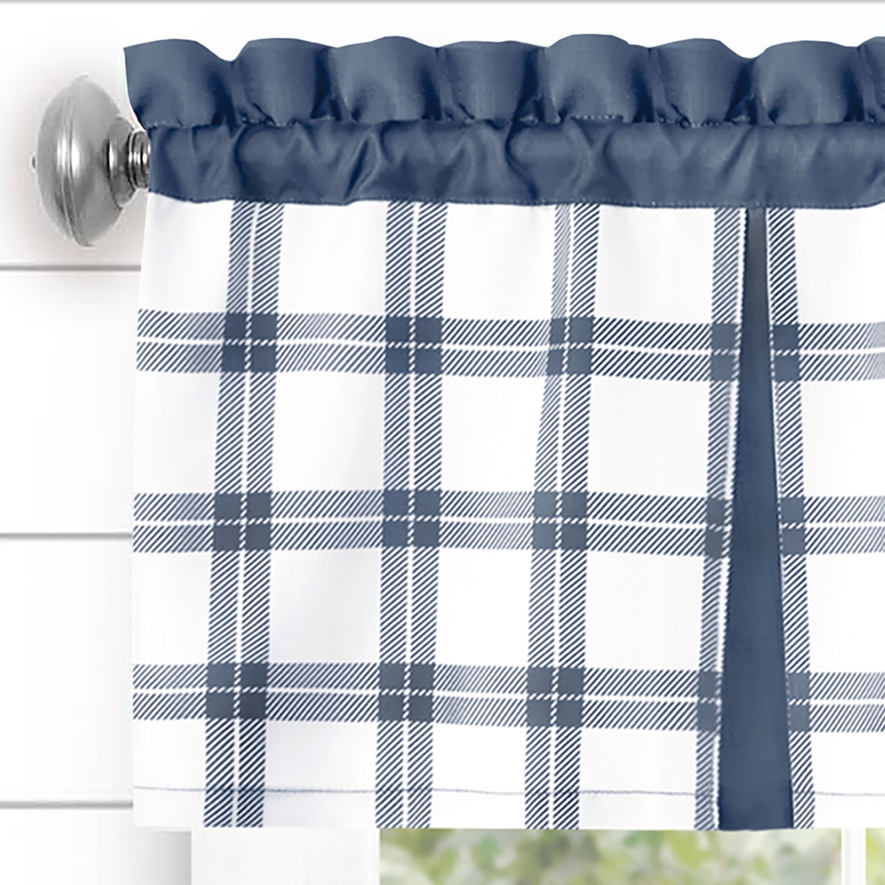 Tate Tier and Valance Window Curtain Set, BLUE, alternate image number 3