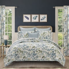 Evergreen Blue 3 Piece Quilt Set