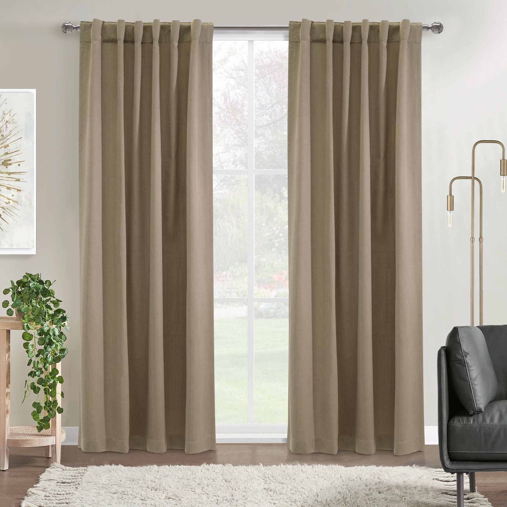 Mulberry Light Filtering Dual Header Curtain Panel, BLUSH, hi-res image number 0