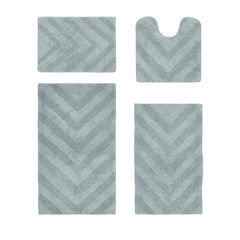 Hugo Collection 100% Cotton 4 Piece (17" X 24" | 20" X 20" | 21" X 34" | 24" X 40") Bath Rug Set