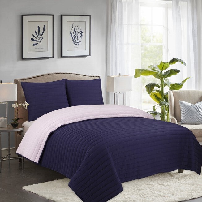 Jersey Knit Blue Stripe Comforter Set, BLUE BLUSH, hi-res image number null