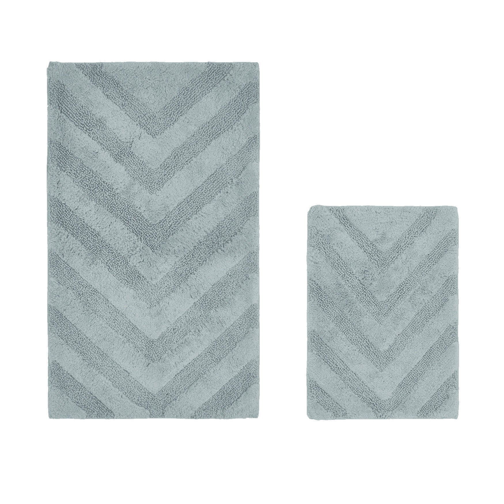 Hugo Collection 100% Cotton 2 Piece (17 inches X 24 inches | 24 inches X 40 inches) Bath Rug Set, BLUE, hi-res image number 0