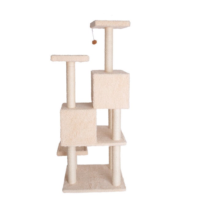 Multi-Level Real Wood Cat Tree With Two Condos Perches, , alternate image number 7