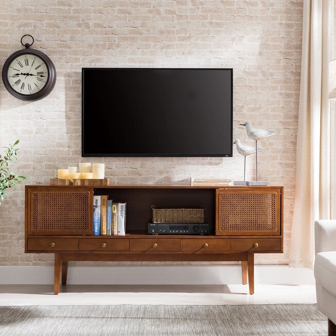Holly & Martin Simms Midcentury Modern Media Console, TOBACCO, hi-res image number null