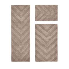 Hugo Collection 100% Cotton 3 Piece (17" X 24" | 24" X 40" | 20" X 60") Bath Rug Set