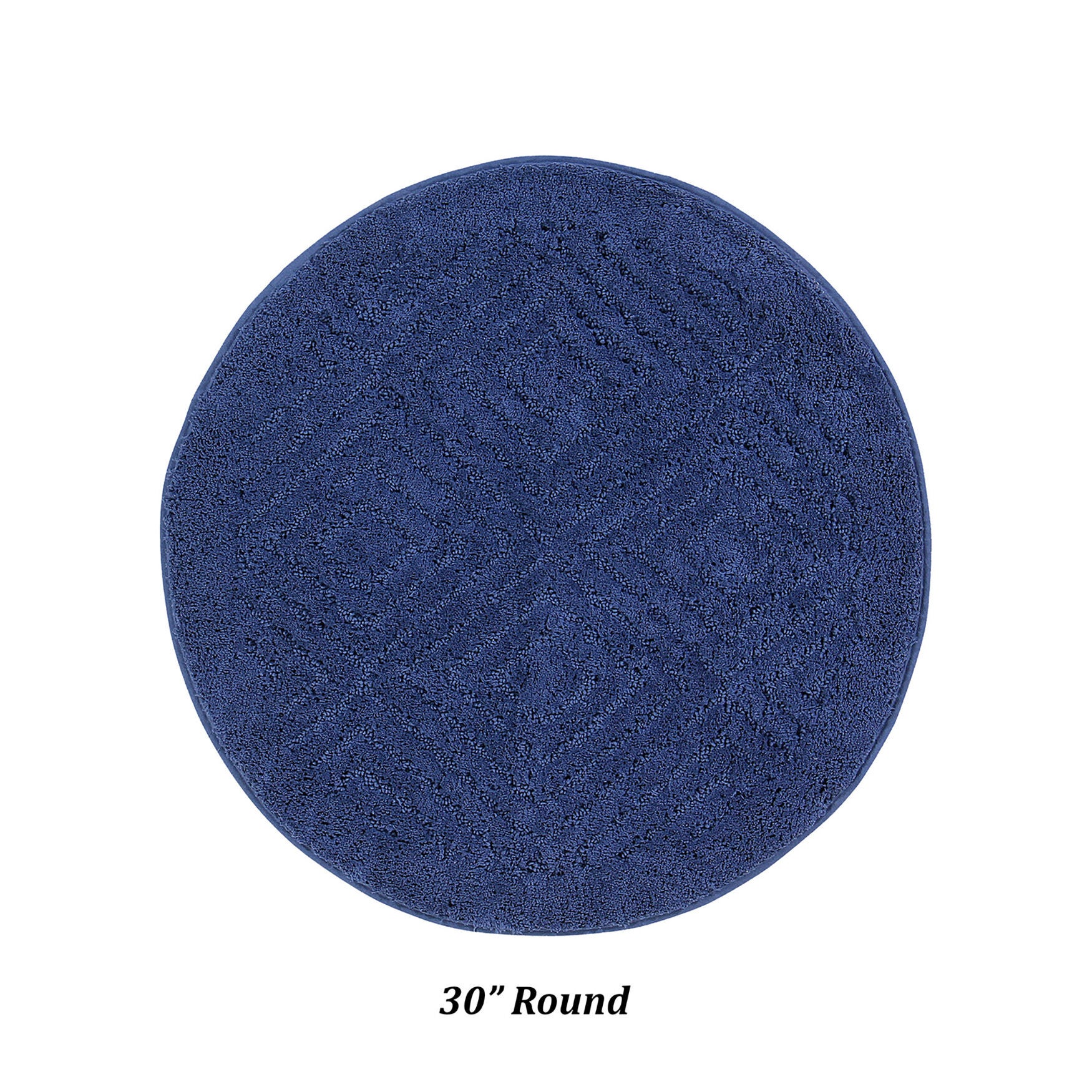 Trier Collection 25% Cotton & 75% Polyester 30 inches Round Bath Rug, BLUE, hi-res image number 0