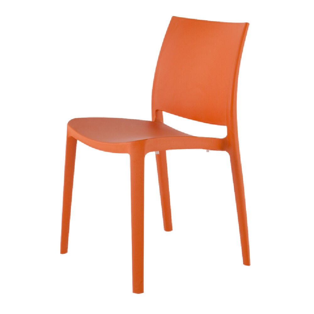 Set of 2 Sensilla Stackable Outdoor Dining Chairs, ORANGE, alternate image number 2
