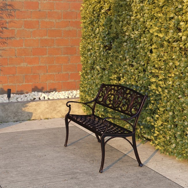 Decatur Cast-Aluminum Patio Bench, , alternate image number null