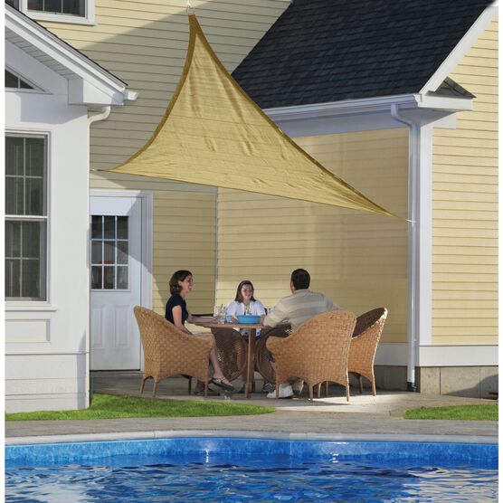 Shade Sail Triangle (Attachment point/pole not included) 16 x 16 ft. Sand, , alternate image number null