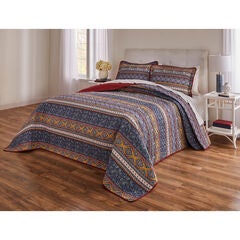 3-PC.Global Stripe Printed Bedspread