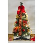 Fully Decorated Pre-Lit 2' Pop-Up Tabletop Christmas Tree, RED GOLD, hi-res image number null
