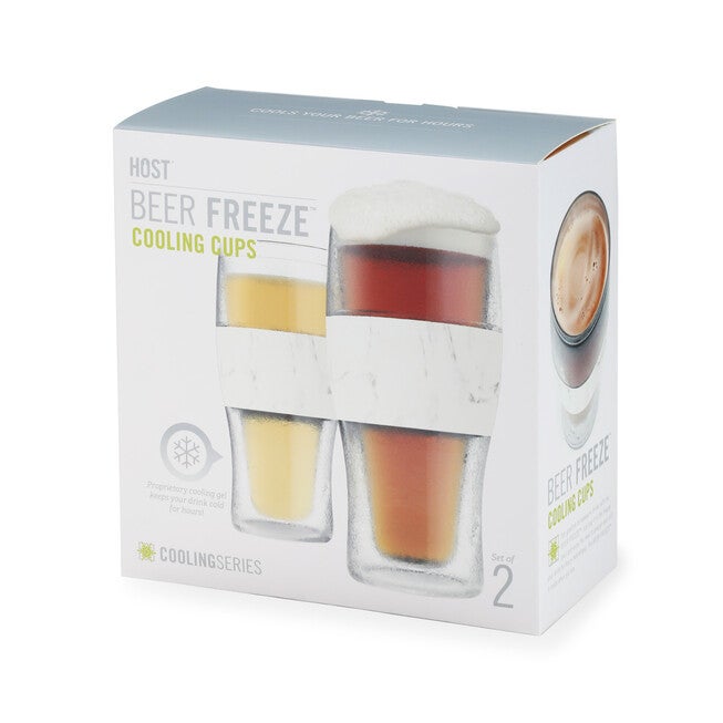 Beer Freeze Cooling Cups (Set Of 2) In Marble By, , alternate image number null