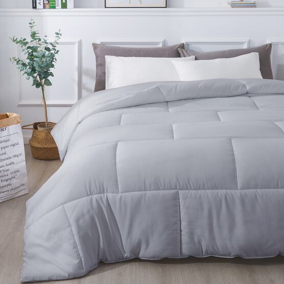 Subway Tile Down Alternative Comforter, Glacier Grey, GREY, hi-res image number null
