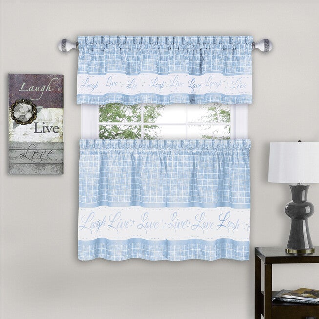 Live, Love, Laugh Window Curtain Tier Pair and Valance Set - 58x24, , alternate image number 9