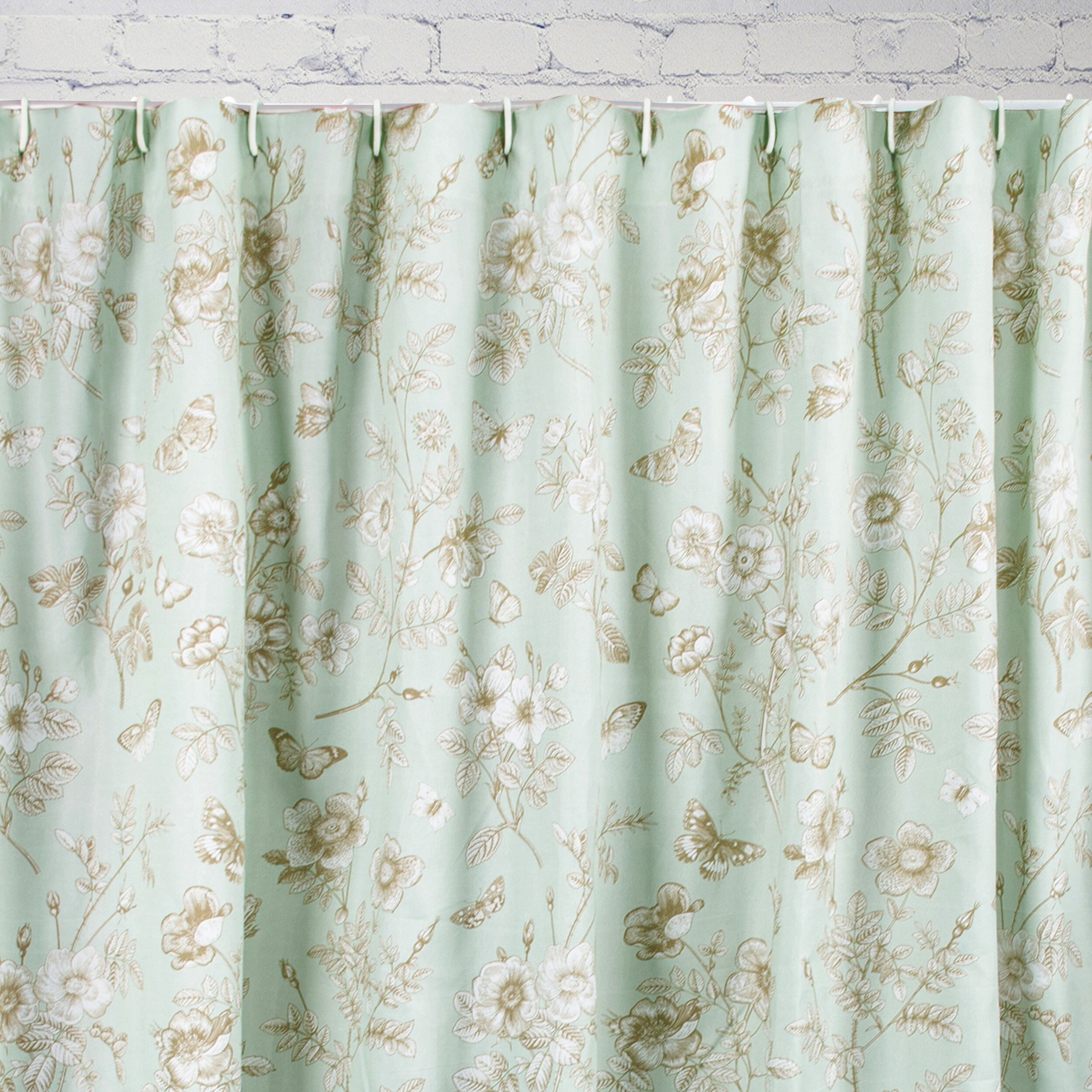 Greenland Home Fashions™ Olivia Bath and Shower Curtain, MINT, alternate image number 1