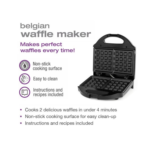 Belgian Waffle Maker - Black, , alternate image number null
