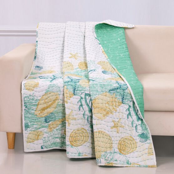 Grand Bahama Quilted Throw Blanket, WHITE, hi-res image number null