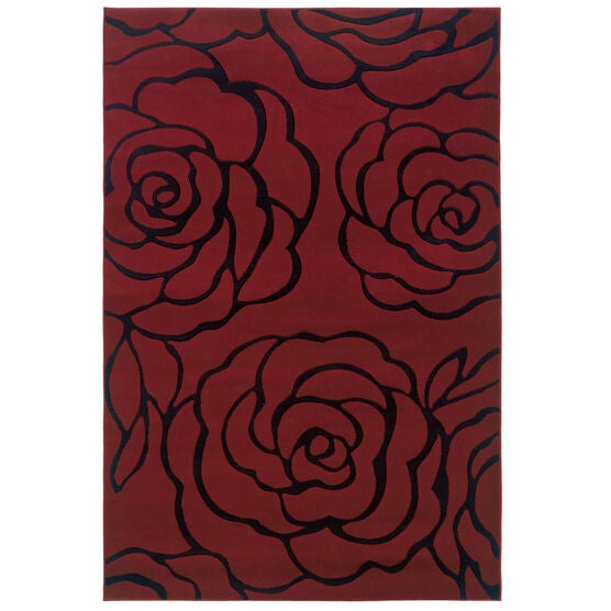 Milan Red/Black 5'X8' Area Rug, RED BLACK, hi-res image number null