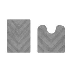 Hugo Collection 100% Cotton 2 Piece (17" X 24" | 20" X 20") Bath Rug Set