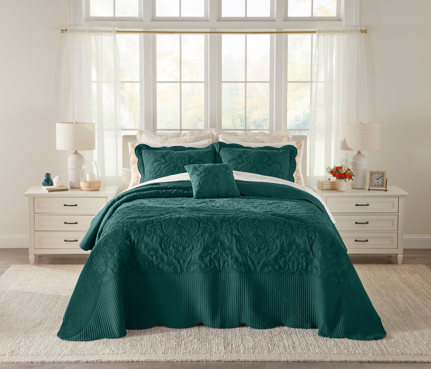 Amelia Bedspread, EMERALD GREEN, hi-res image number 0