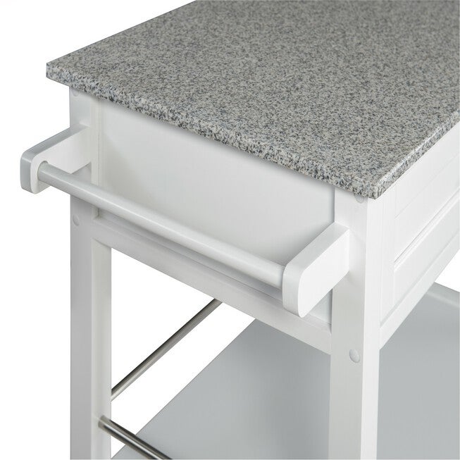Cameron White Kitchen Cart With Granite Top, , alternate image number 9