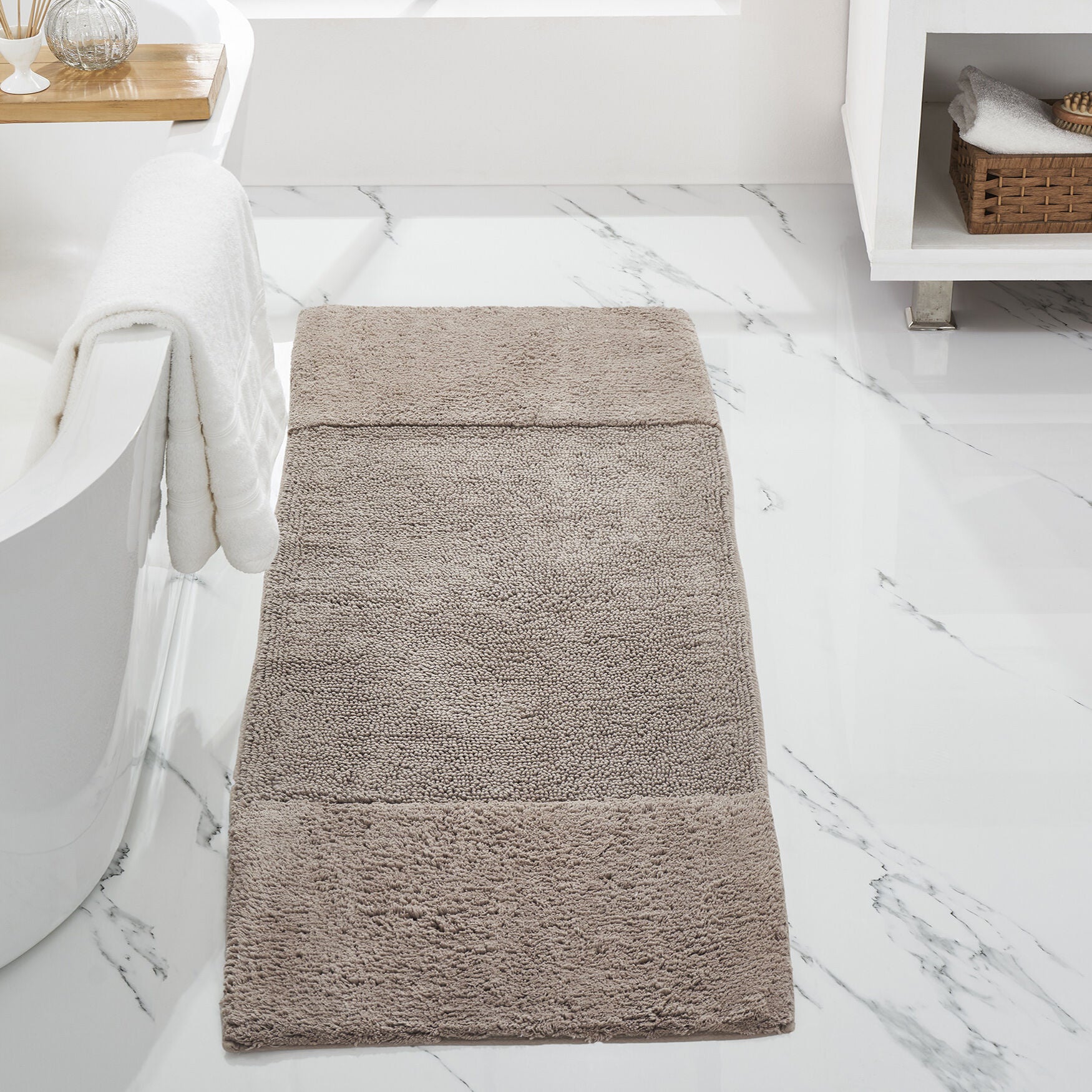 Granada Collection 100% Cotton 20 inches X 60 inches Runner Bath Rug, SAND, hi-res image number 0