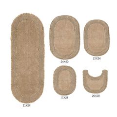 Double Ruffle 5 Piece Set Bath Rug Collection