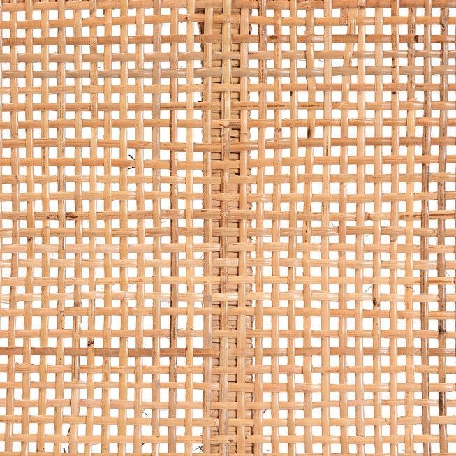Abelia Modern Bohemian Natural Rattan And Mahogany Wood Short Accent Bench, , alternate image number 4