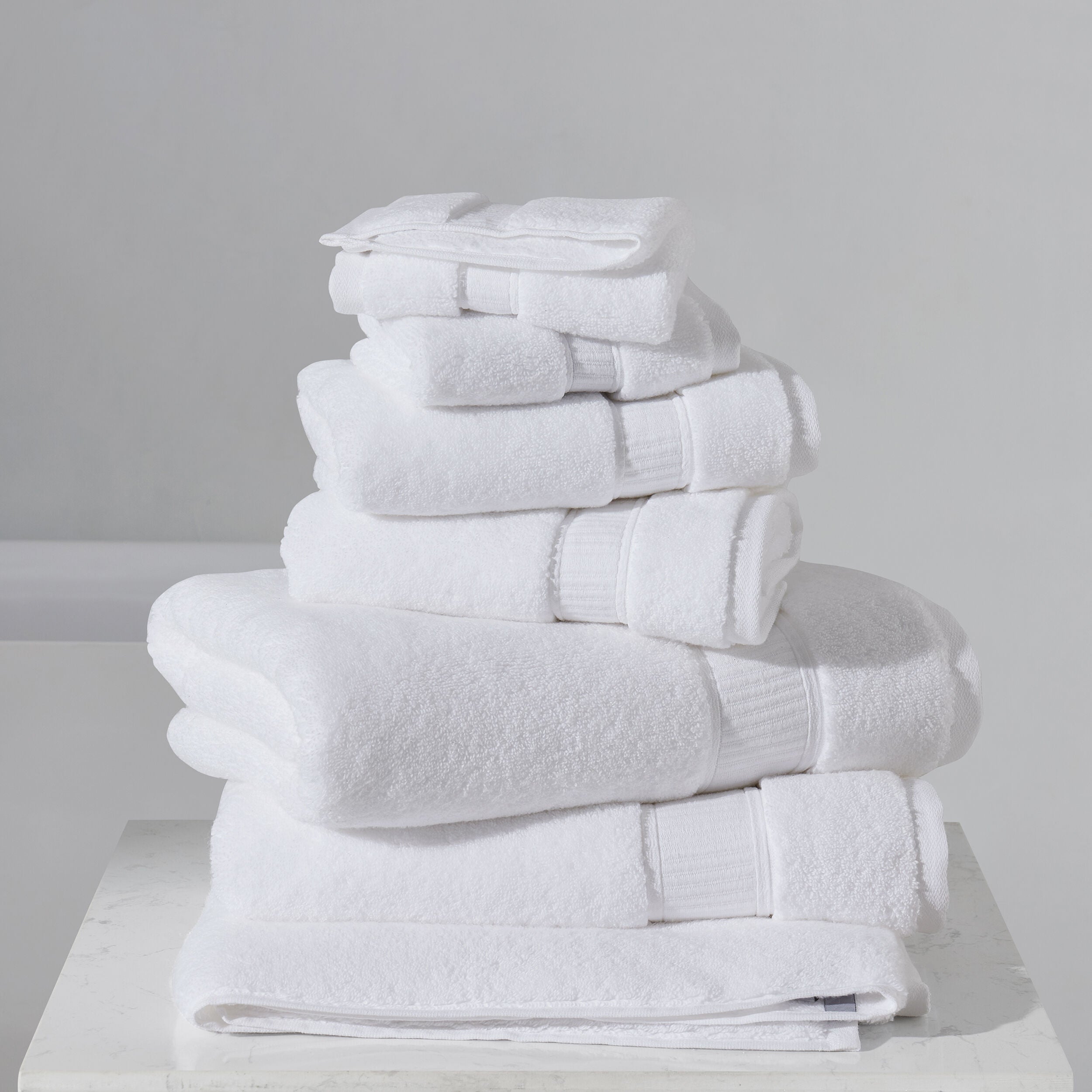 BELMORE 6PC. TOWEL SET, WHITE, alternate image number 2