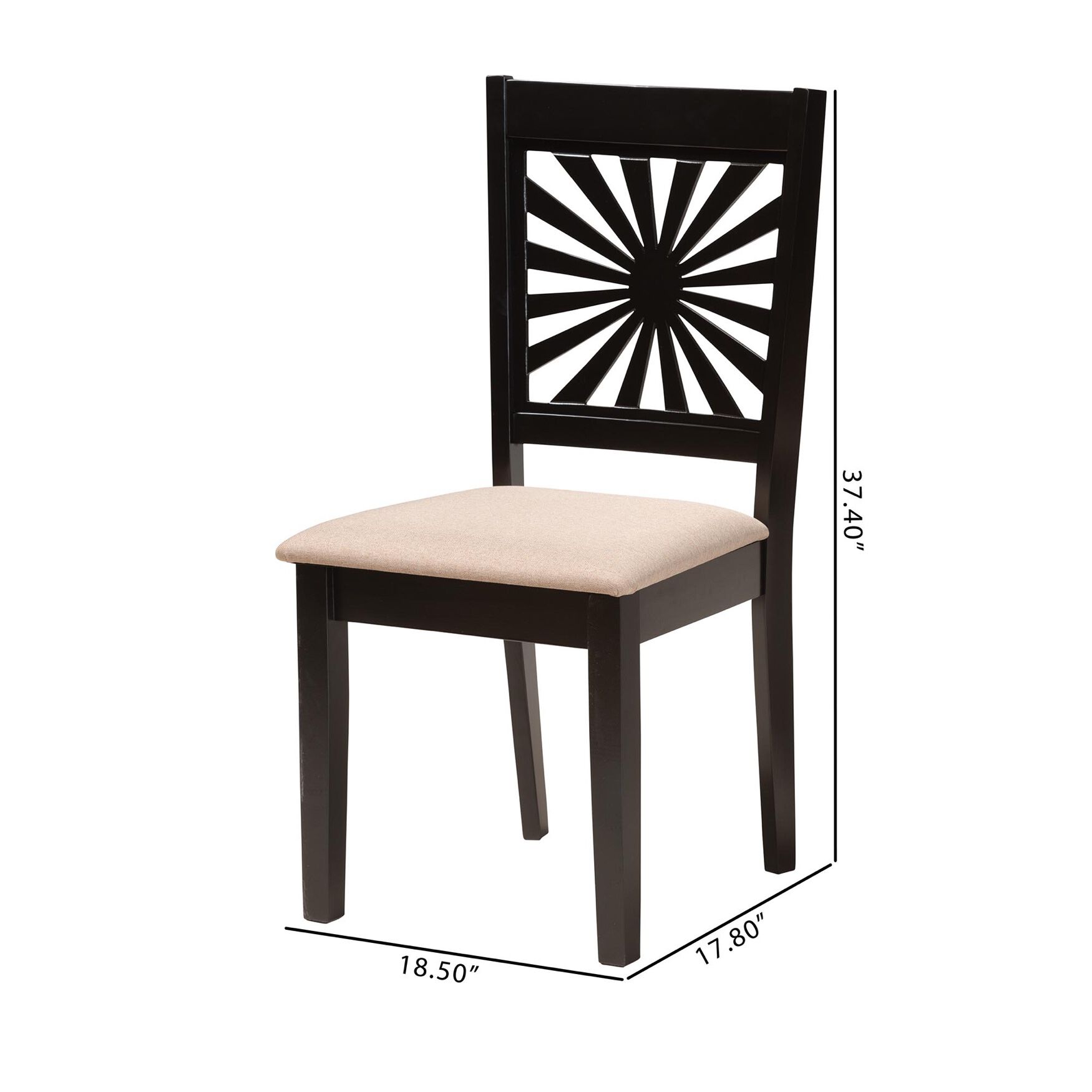 Olympia Modern Beige Fabric And Espresso Brown Finished Wood Dining Chair, , alternate image number 7