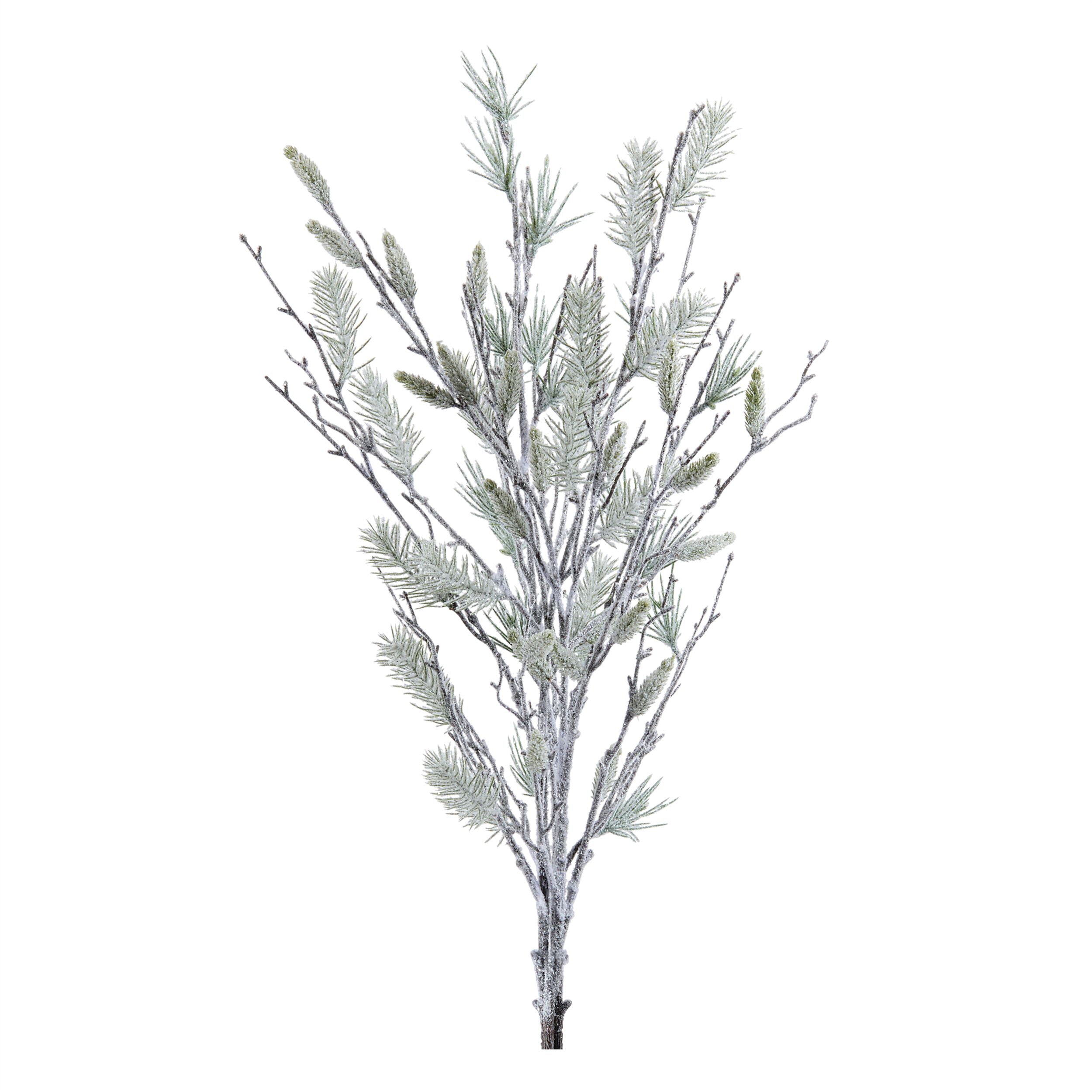 Snowy Oversized Pine Bundle 40 inchesH, WHITE GREEN BROWN, hi-res image number 0