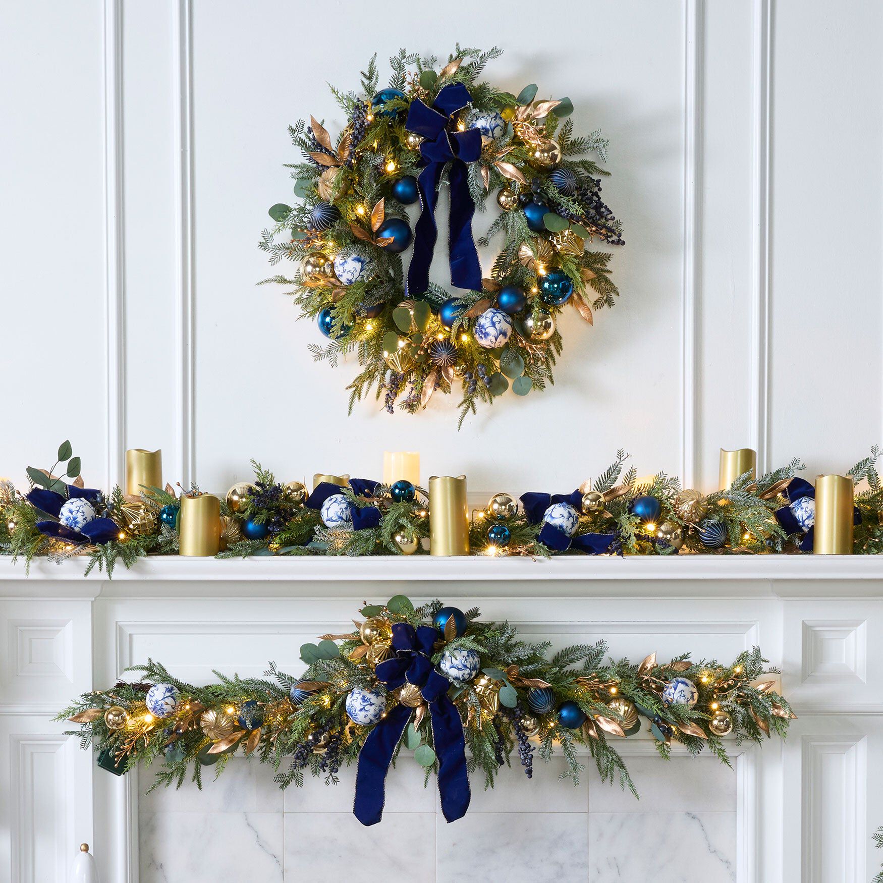 36" Pre-Lit Midnight Blue Swag