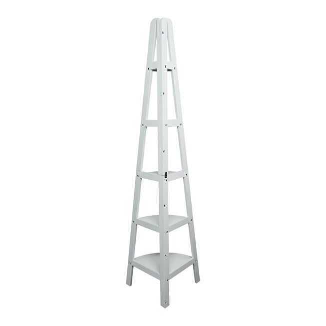 5-Shelf Corner Ladder Bookcase - White, , alternate image number 3