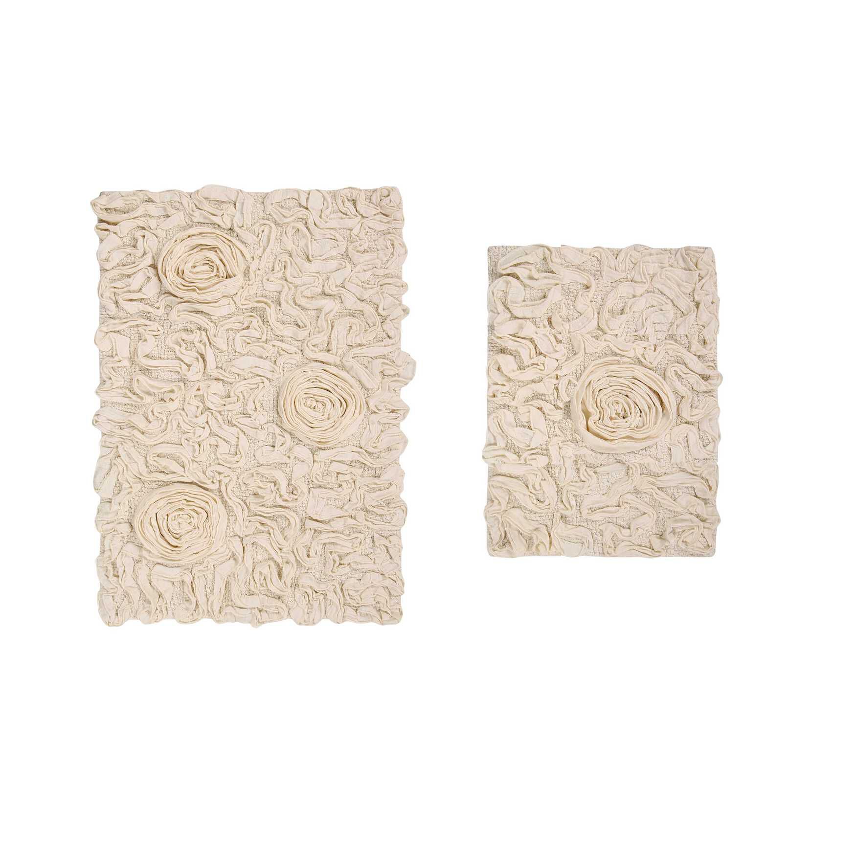 Bell Flower 2-Pc. Bath Rug Collection, IVORY, hi-res image number 0
