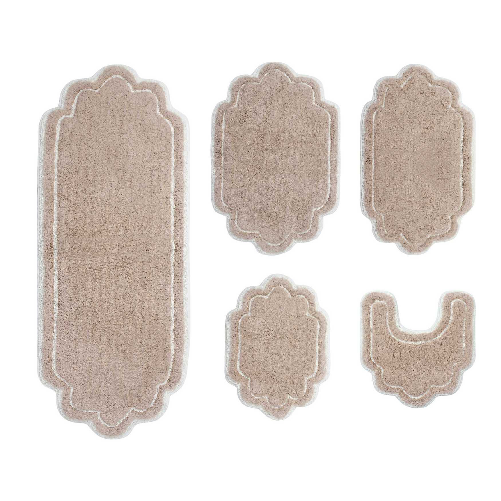 Allure 5 Piece Set Bath Rug Collection, LINEN, hi-res image number 0