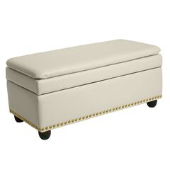 400 lbs. Weight Capacity Extra Wide Studded Ottoman