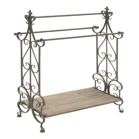 Black Vintage Metal Towel Rack, 41 x 28, , on-hover image number null