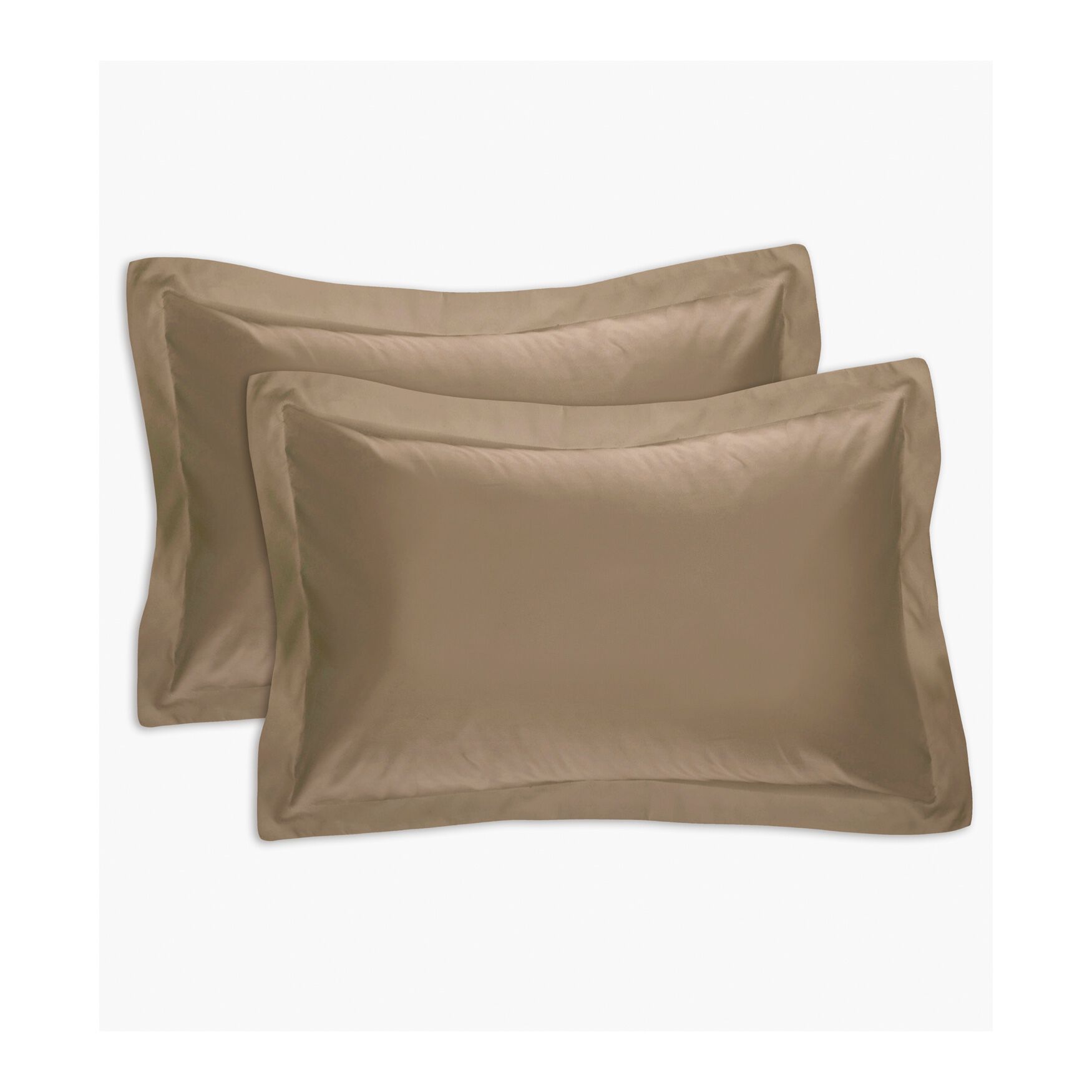 Fresh Ideas Poplin Tailored 2-Pack Black Pillow Sham, MOCHA, hi-res image number 0