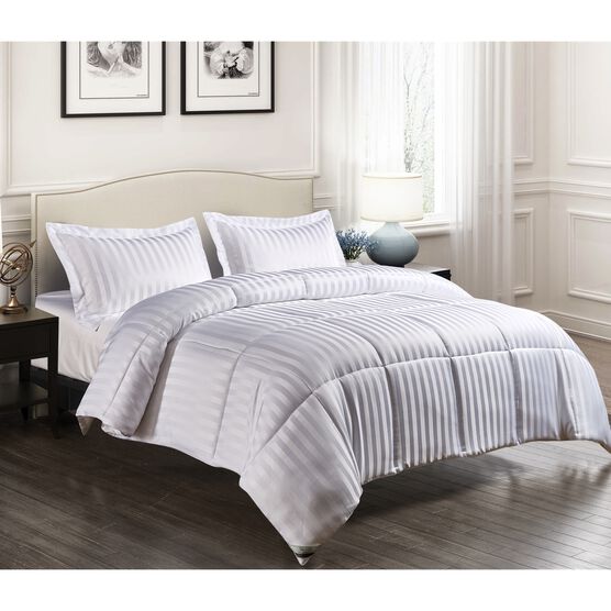 Kathy Ireland 3-Pc Reversible Down Alternative Comforter, White Beding, WHITE, hi-res image number null