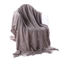 Battilo Home Soft Throw Blanket Warm & Knitted Blankets with Decorative Fringe Lightweight for Bed o