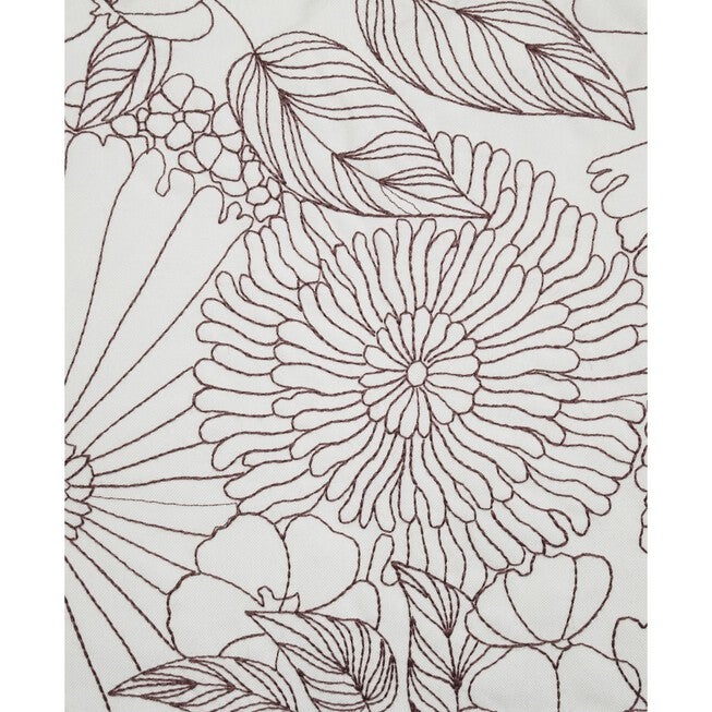 Fine Line Embroidered Floral 14x21 Indoor Outdoor Decorative Lumbar Pillow, , alternate image number 2